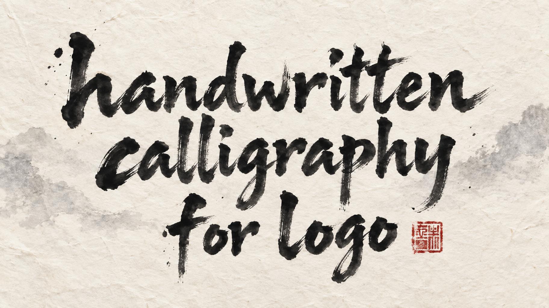 "handwritten calligraphy for logo" — Brush Chinese Ink | AI Text Effect Generator