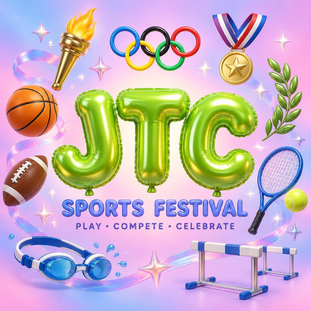 "JTC
SPORTS FESTIVAL
PLAY • COMPETE • CELEBRATE" — Y2k Bubbly | AI Text Effect Generator