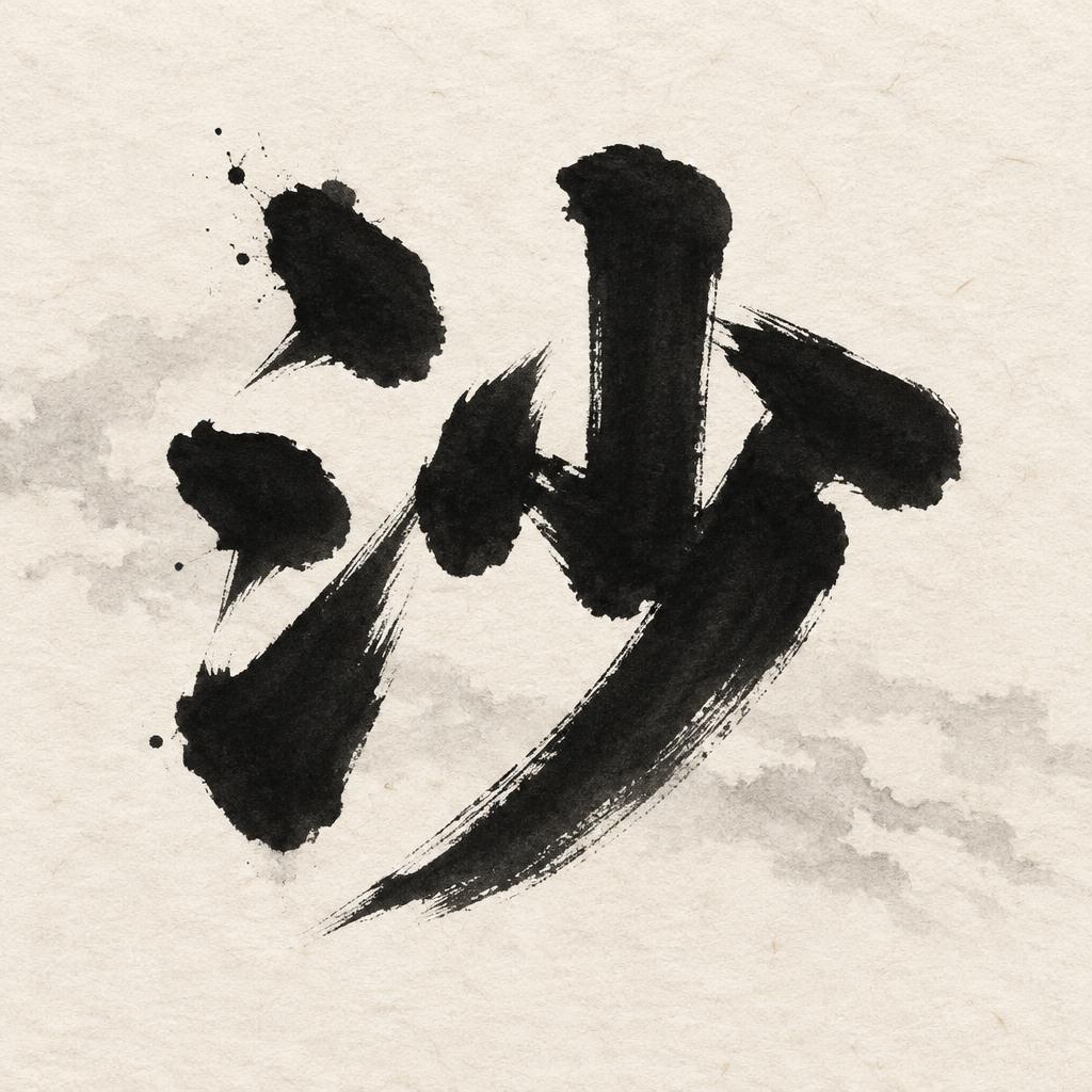 "沙" — Brush Japanese Ink | AI Text Effect Generator