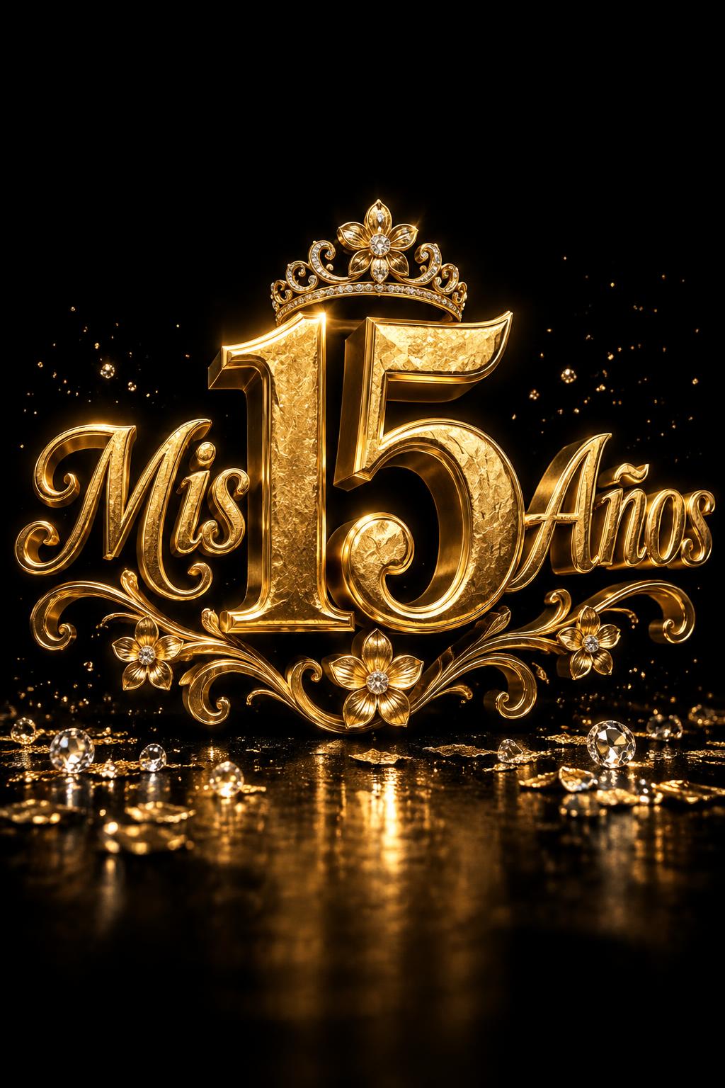 "Mis 15 Años" — Luxury Gold | AI Text Effect Generator
