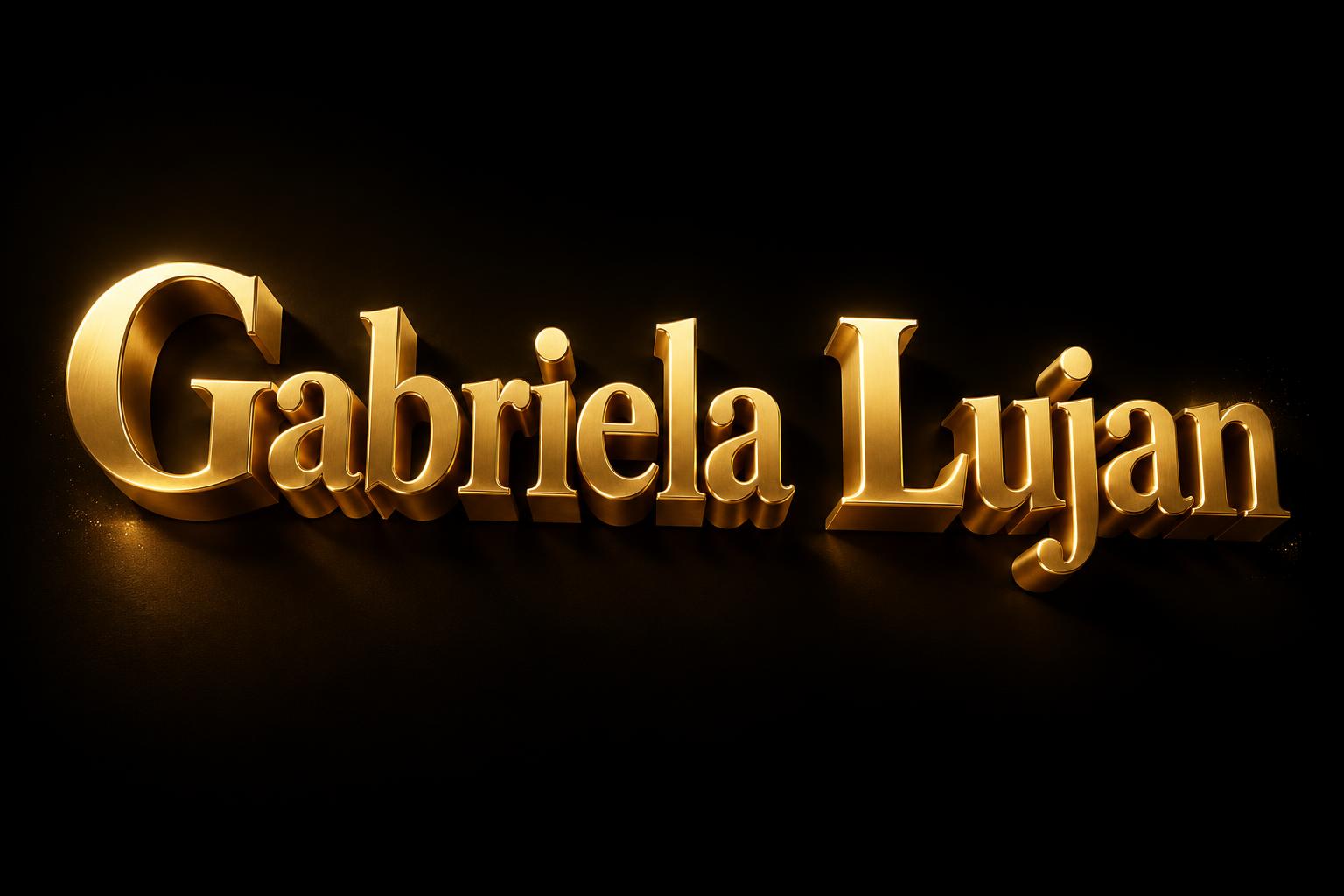 "Gabriela Lujan" — 3d Bold Gold | AI Text Effect Generator