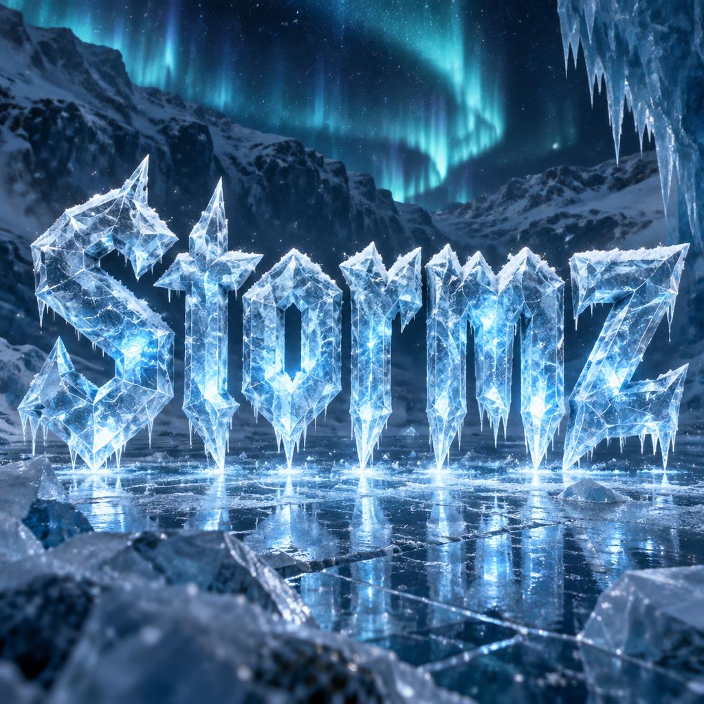 "Stormz" — Glass Frozen | AI Text Effect Generator