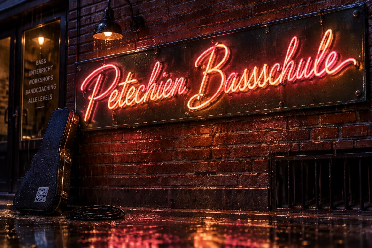 "Petechien Bassschule" — Neon Sign | AI Text Effect Generator