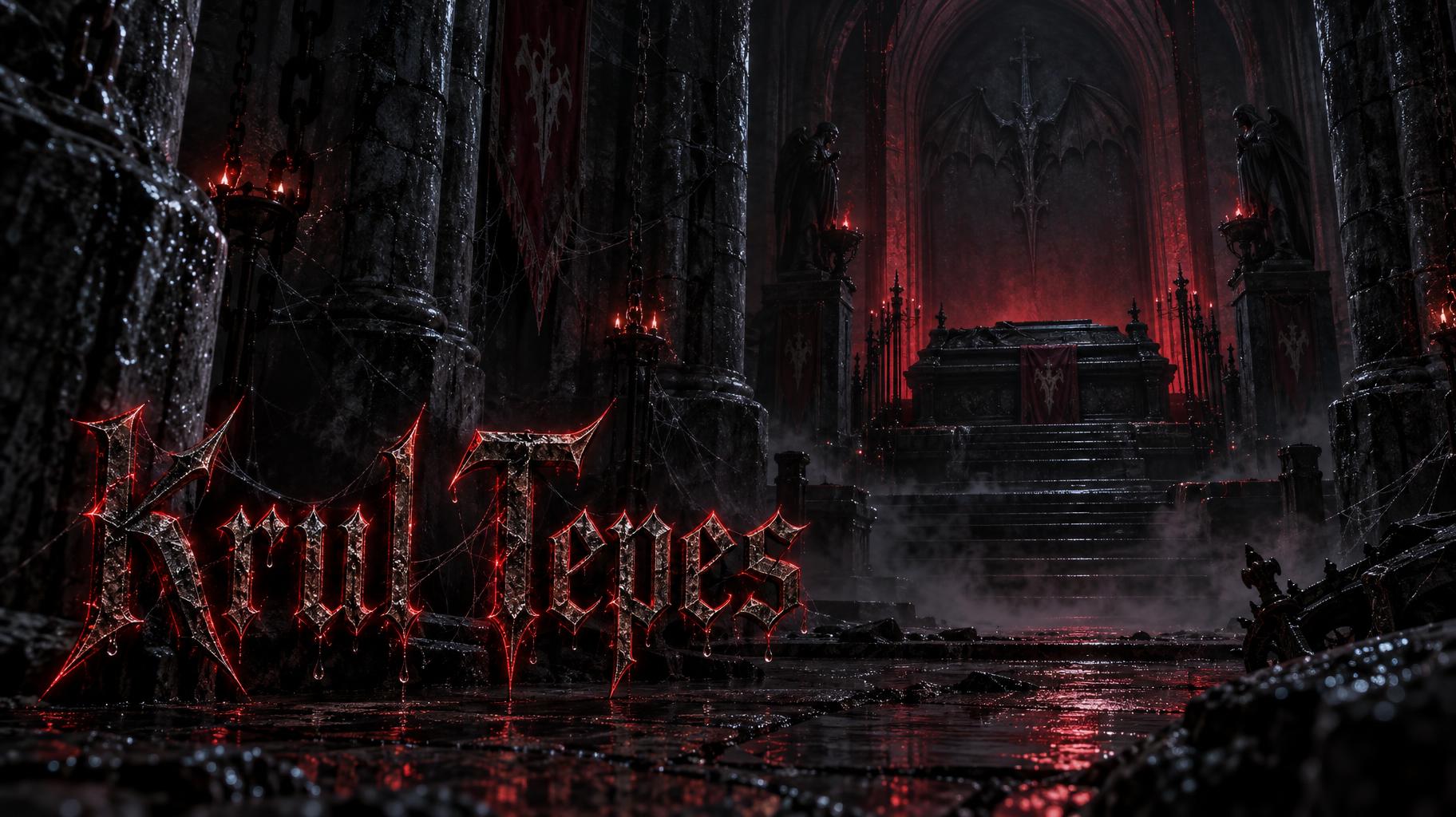 "Krul Tepes" — Gothic Dark text effect