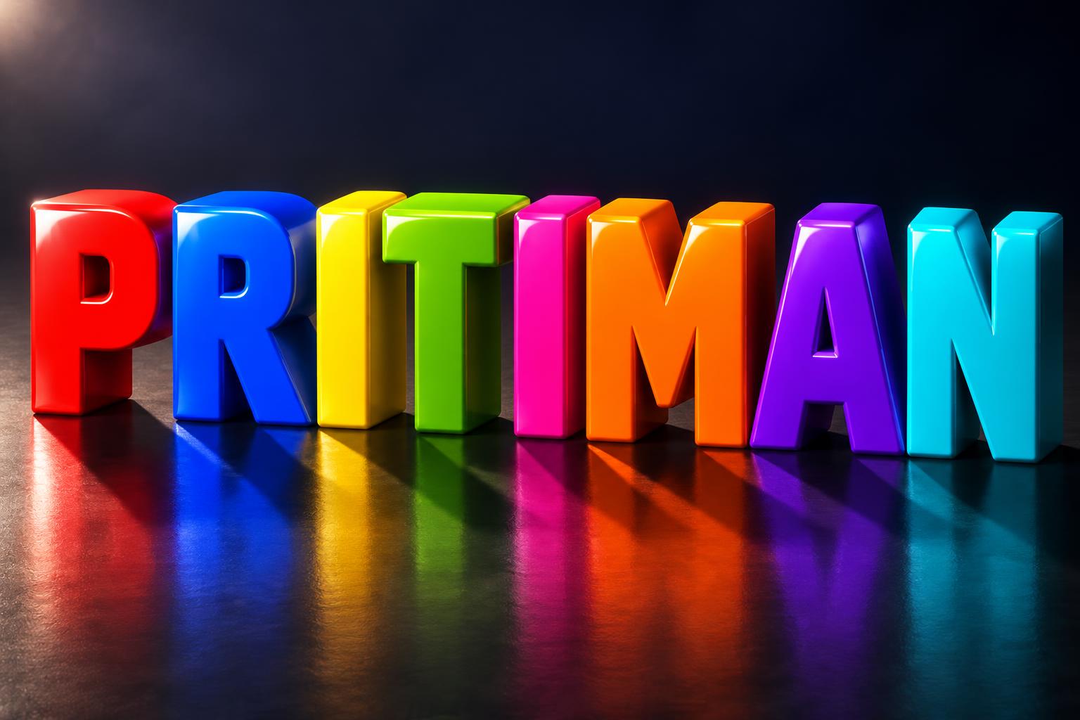 "PRITIMAN" — 3d Bold | AI Text Effect Generator