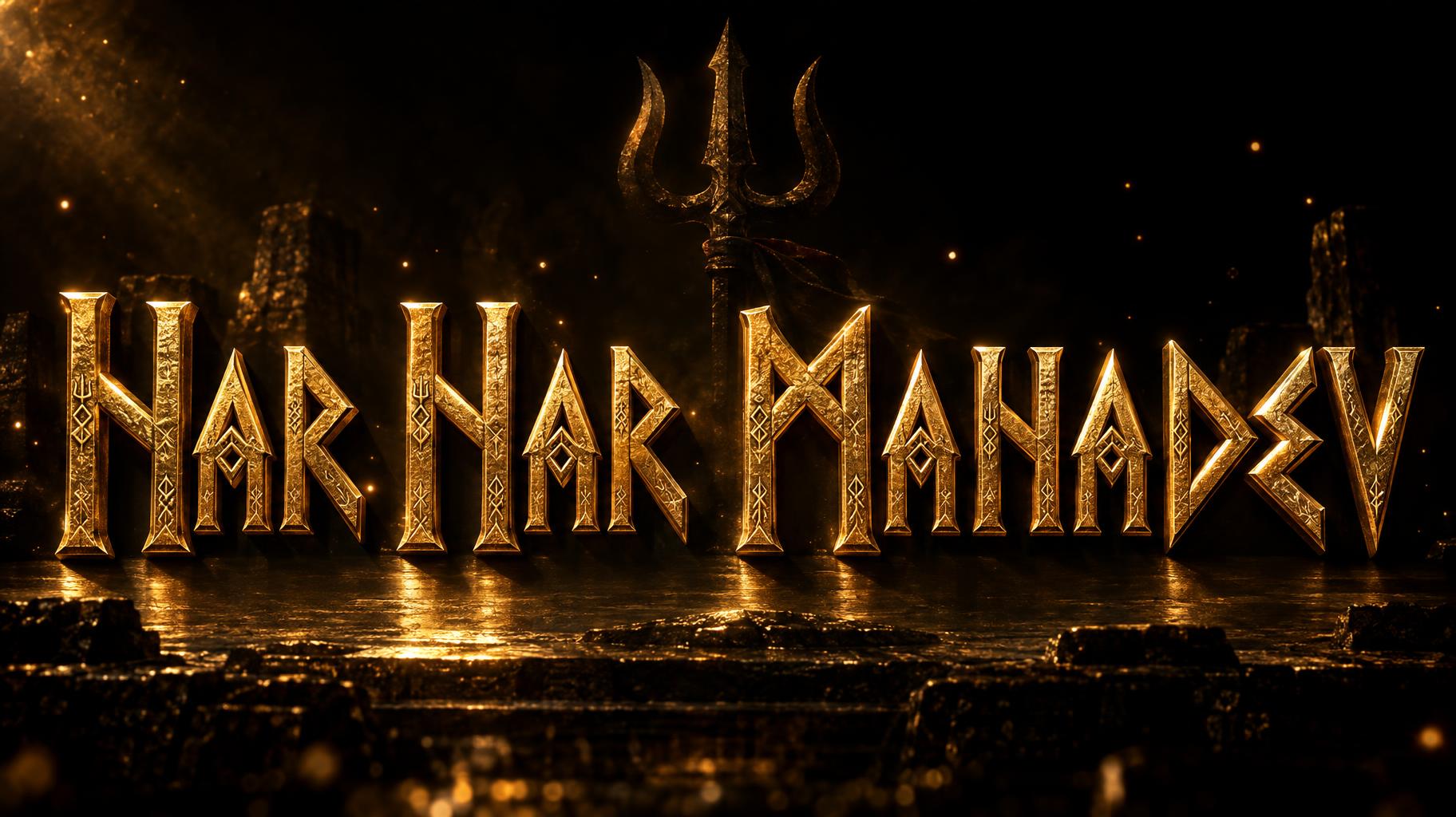 "Har Har Mahadev " — 3d Bold Gold | AI Text Effect Generator