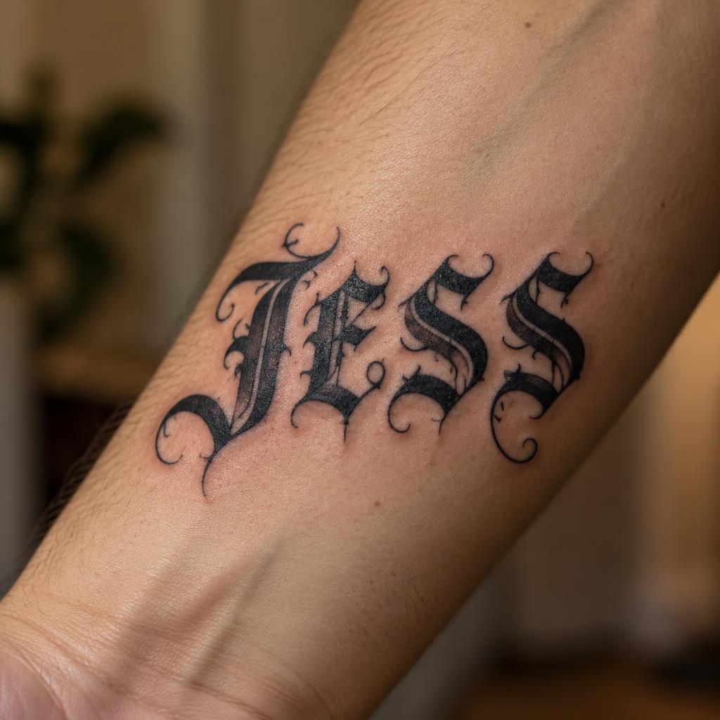 "JESS" — Tattoo | AI Text Effect Generator