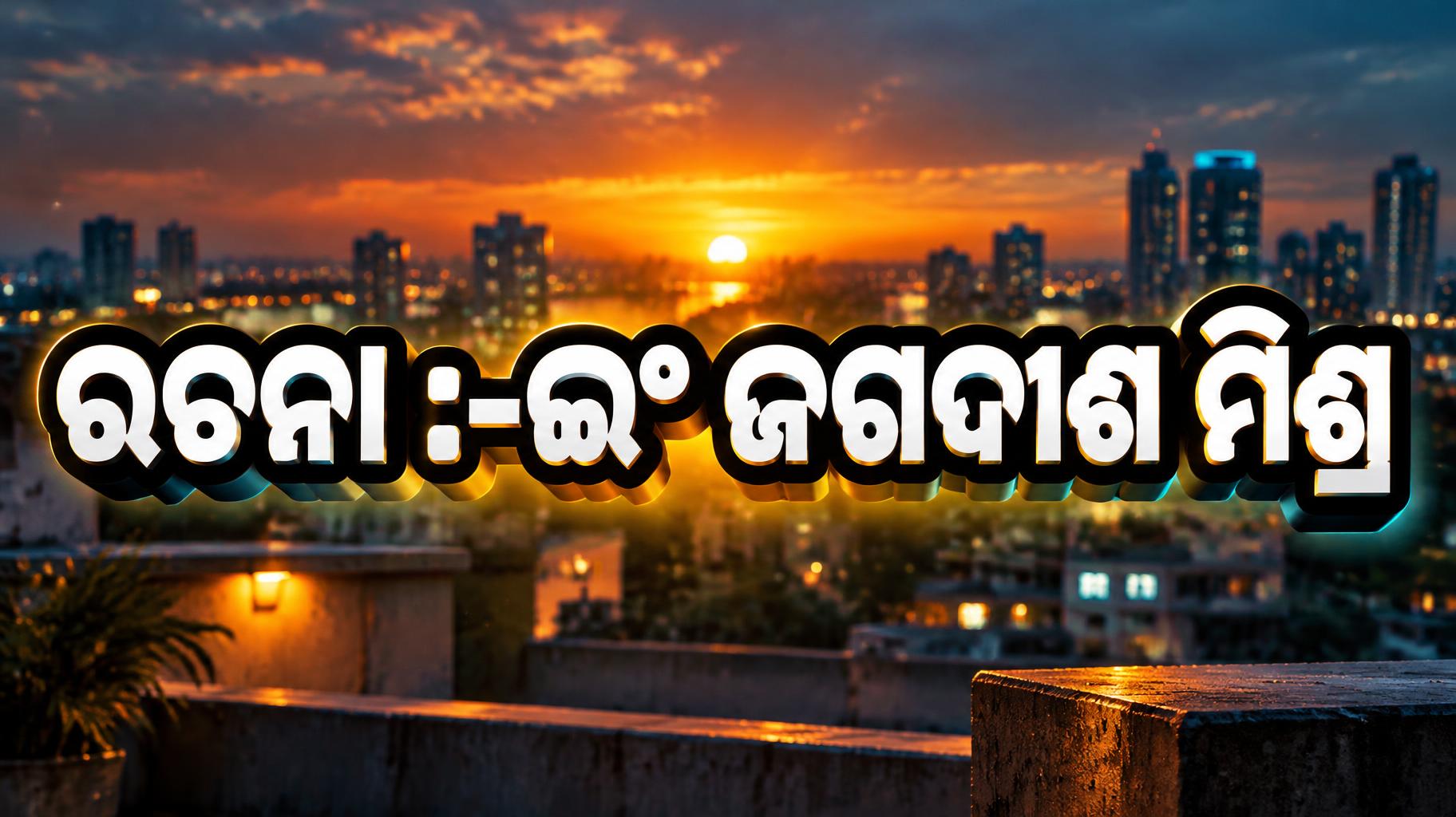 "ରଚନା :-ଇଂ ଜଗଦୀଶ ମିଶ୍ର" — Cinematic Youtube Creator | AI Text Effect Generator