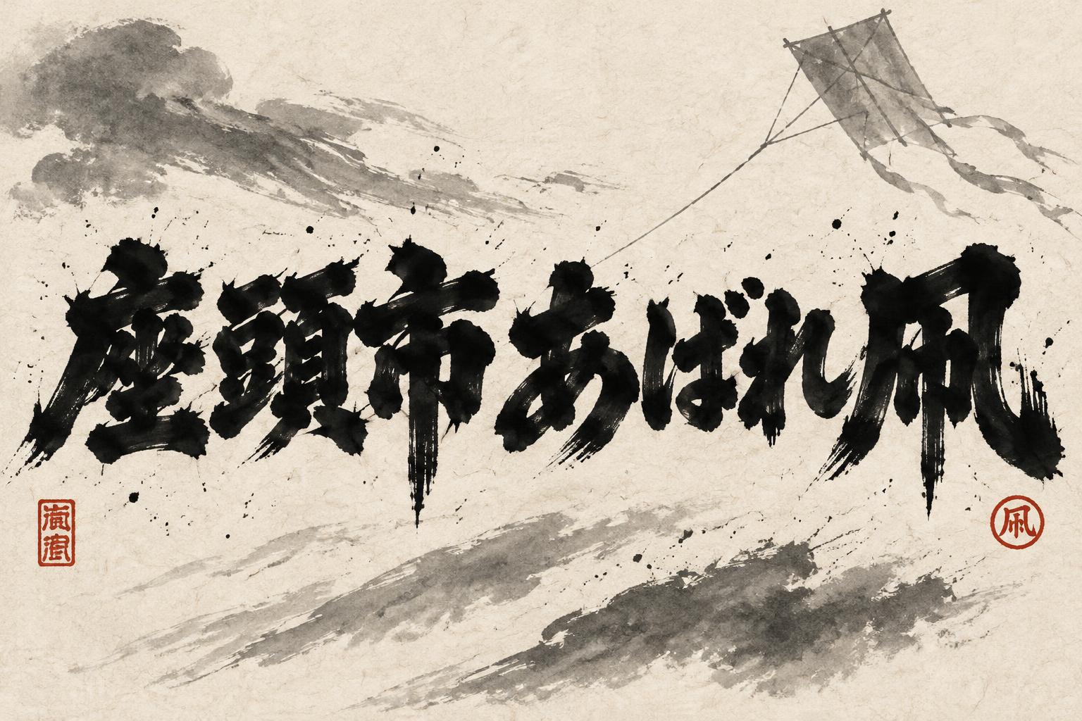 "座頭市あばれ凧" — Brush Japanese Ink | AI Text Effect Generator