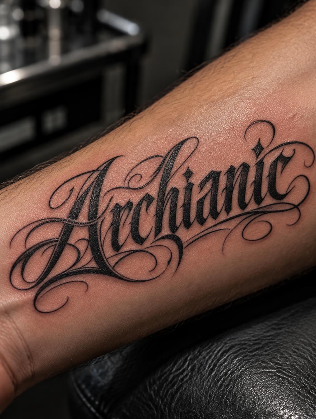 "" — Tattoo text effect