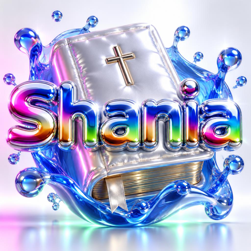 "Shania" — Y2k Chrome text effect