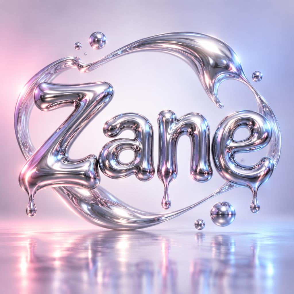 "Zane" — Y2k Liquid | AI Text Effect Generator