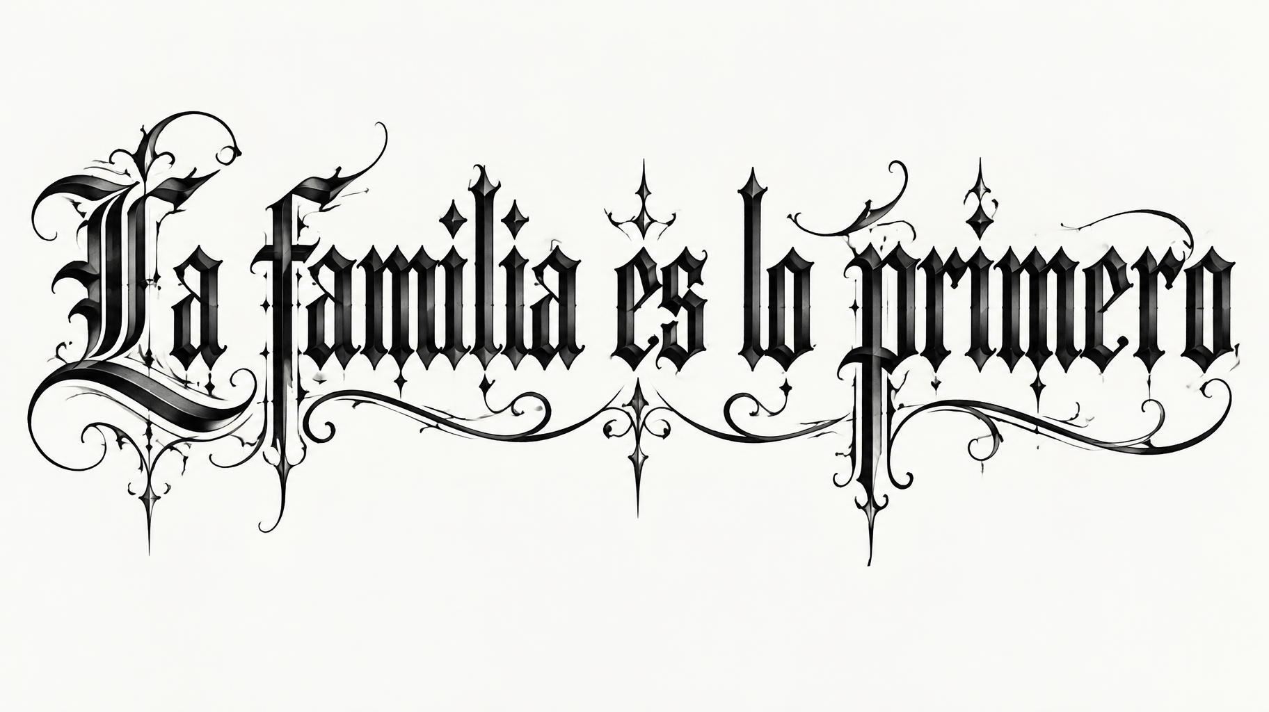 "La familia es lo primero" — Gothic | AI Text Effect Generator
