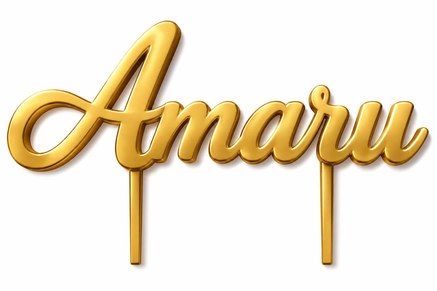"Amaru" — 3d Bold Gold | AI Text Effect Generator