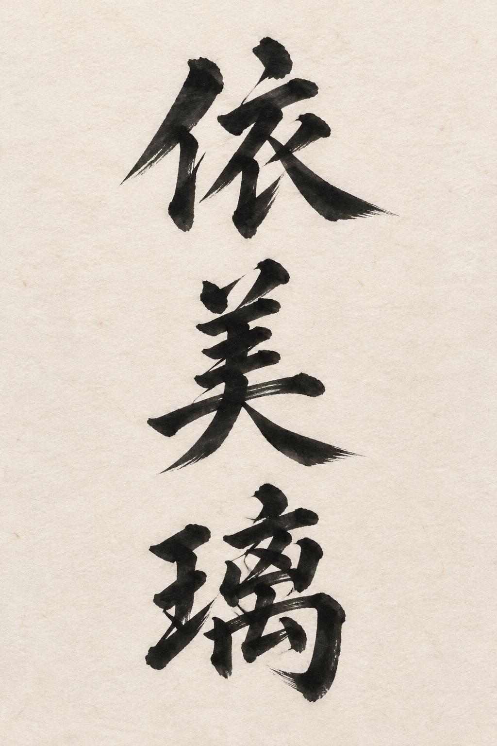 "依
美
璃" — Brush Japanese Ink | AI Text Effect Generator
