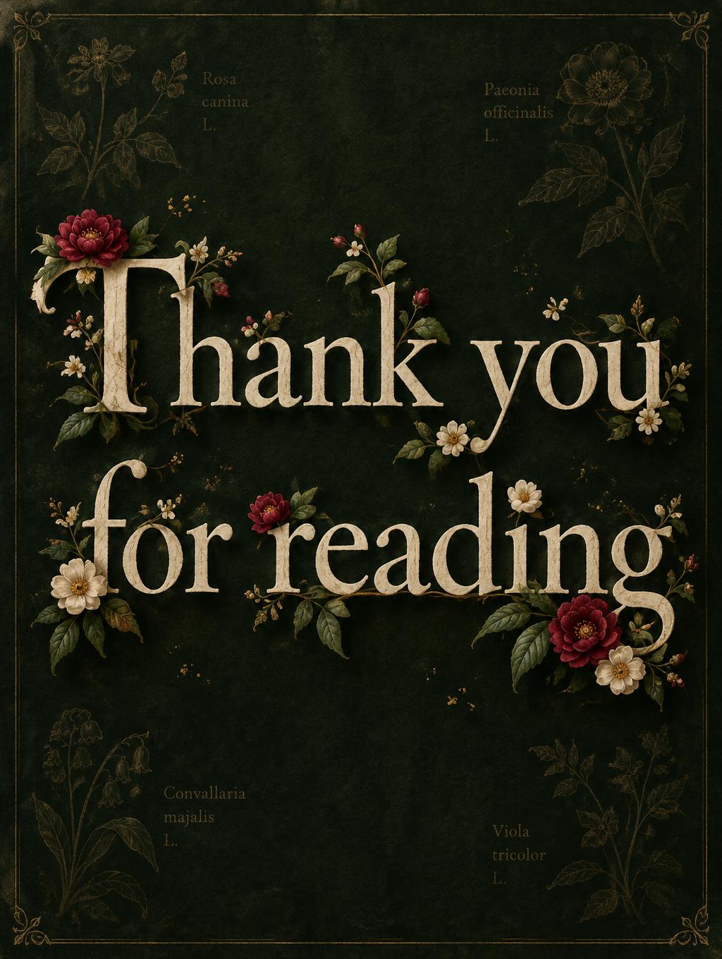 "Thank you for reading" — Floral | AI Text Effect Generator