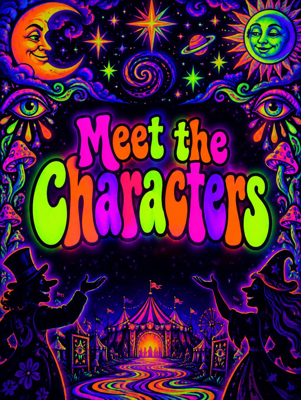 "Meet the Characters" —  text effect