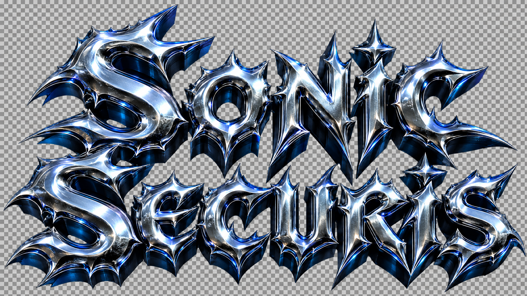 "Sonic Securis" — Chrome Metal 3d | AI Text Effect Generator