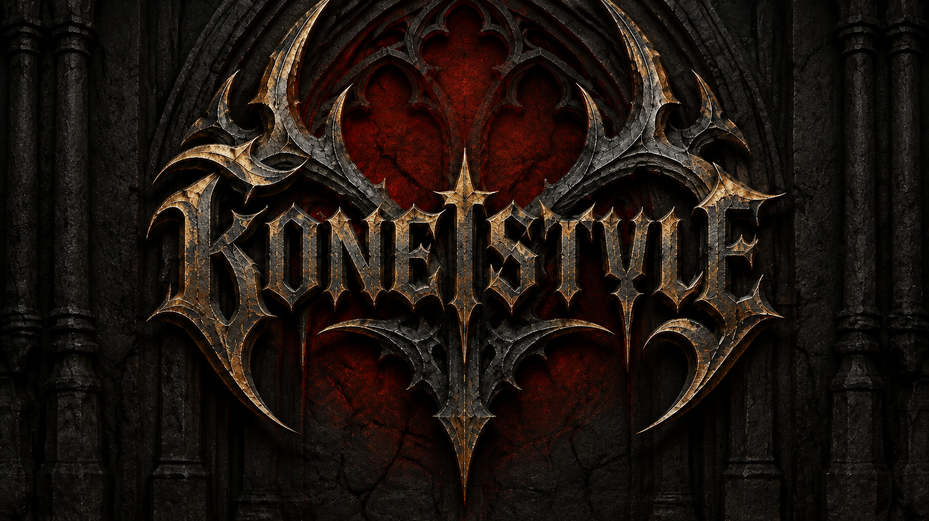 "KONE STYLE" — Gothic Font text effect