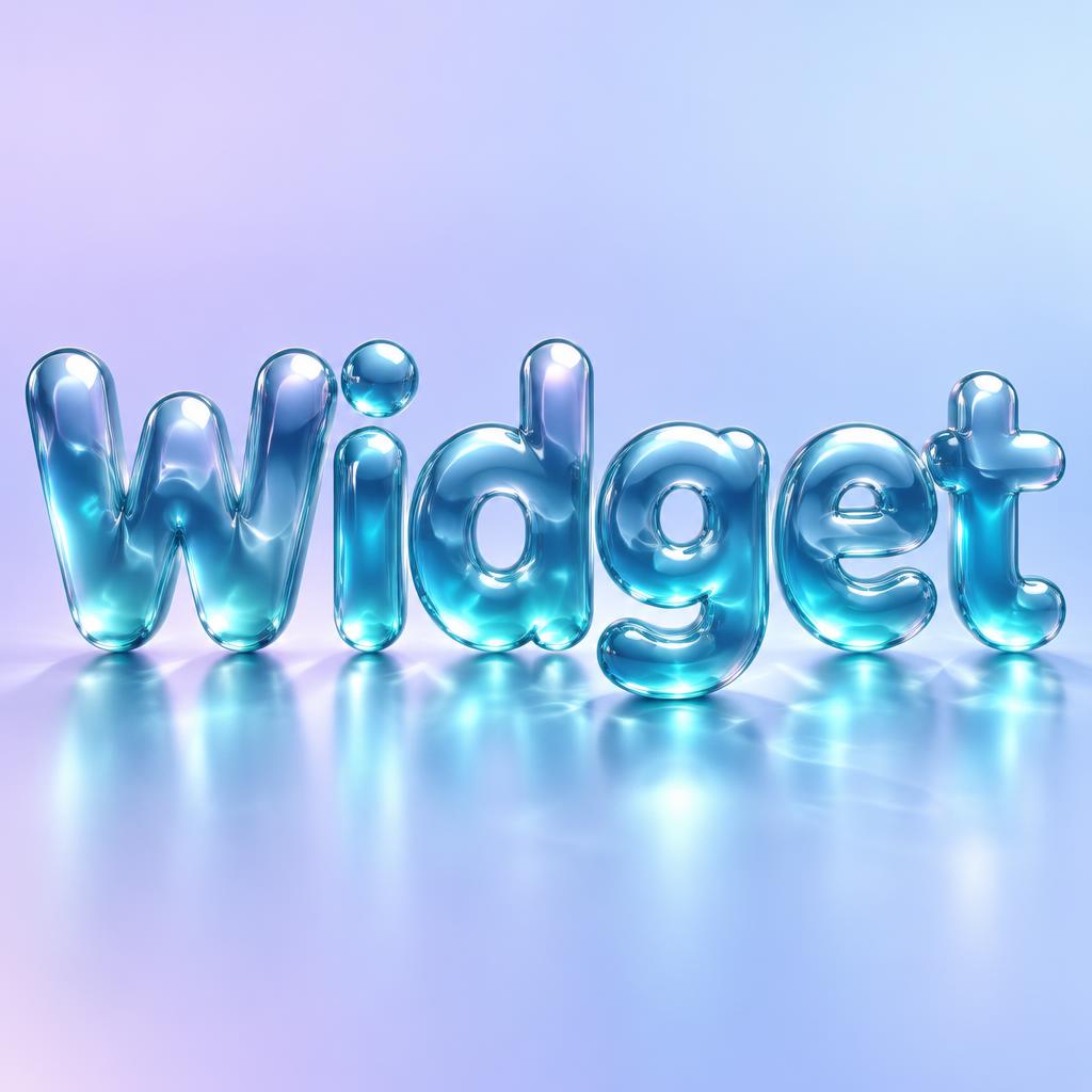 "Widget" — Glass Liquid | AI Text Effect Generator