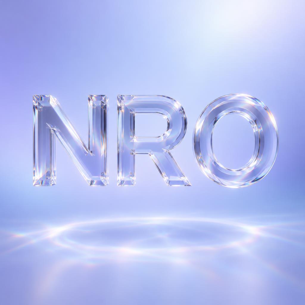 "NRO" — Glass | AI Text Effect Generator