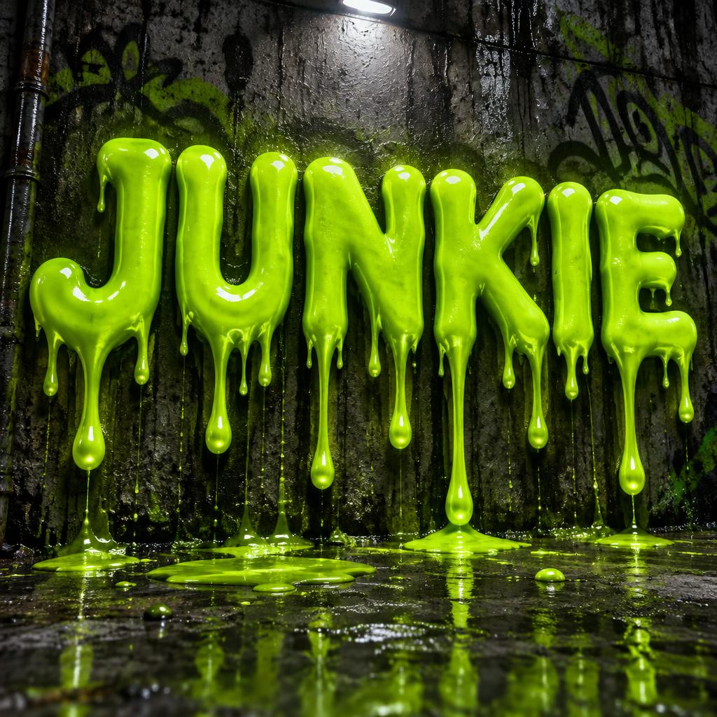 "JUNKIE" — Drip Font | AI Text Effect Generator