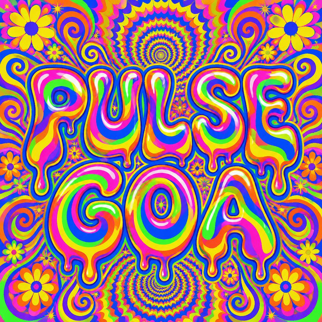 "PULSE GOA" — Psychedelic text effect