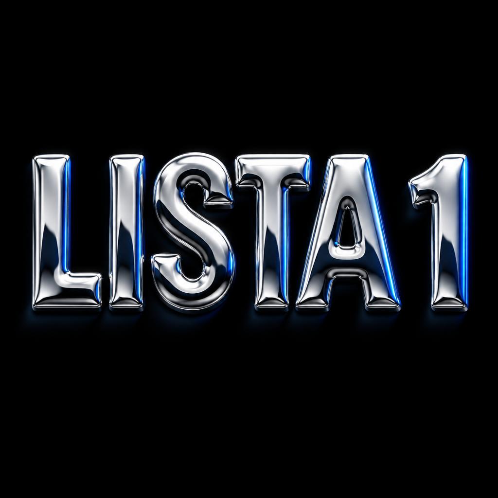 "LISTA 1" — Chrome Metal 3d | AI Text Effect Generator