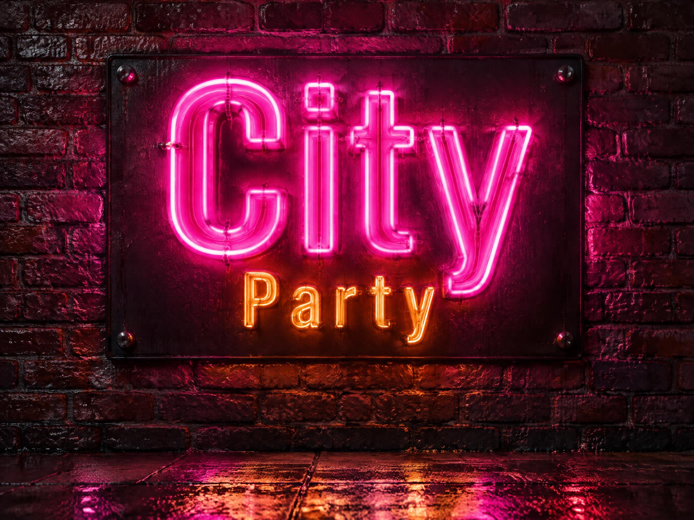 "City
Party" — Neon Sign | AI Text Effect Generator