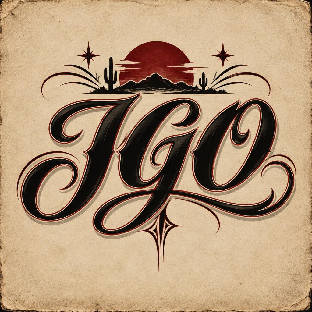 "JGO" — Chicano text effect