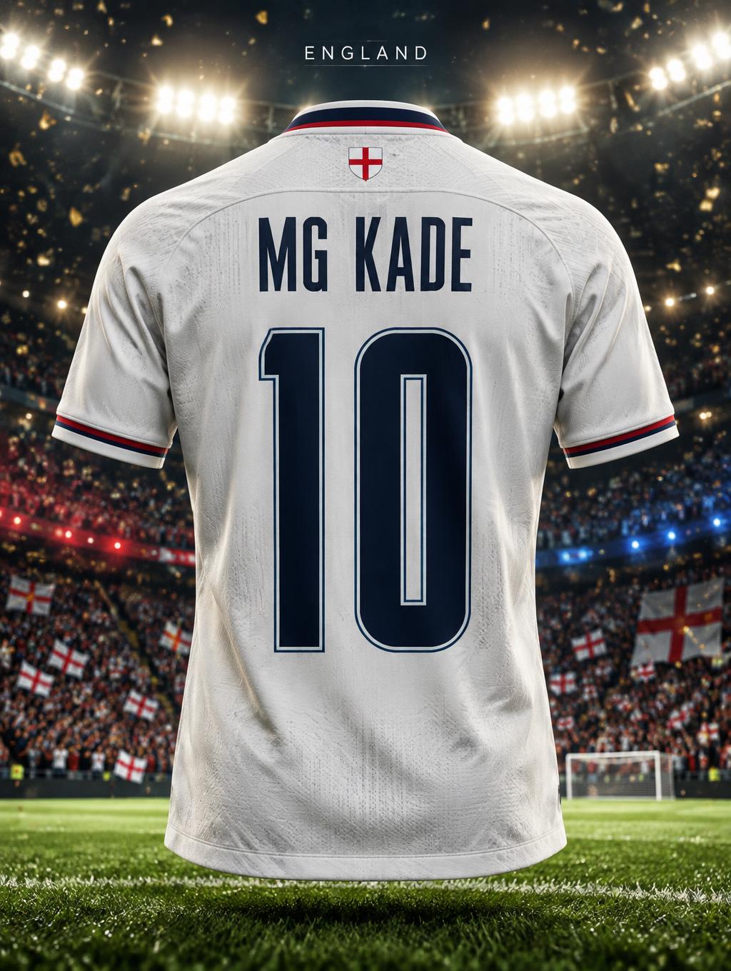 "10
MG KADE
ENGLAND" — Sports Football | AI Text Effect Generator