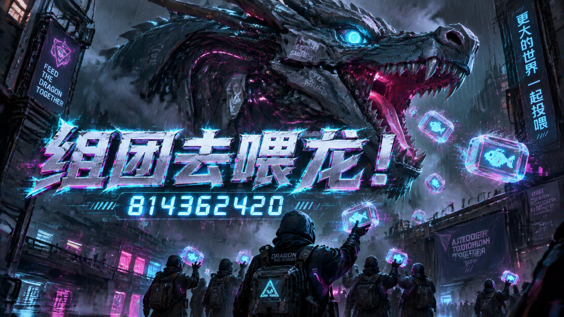 "组团去喂龙！ 814362420" — Cyberpunk | AI Text Effect Generator