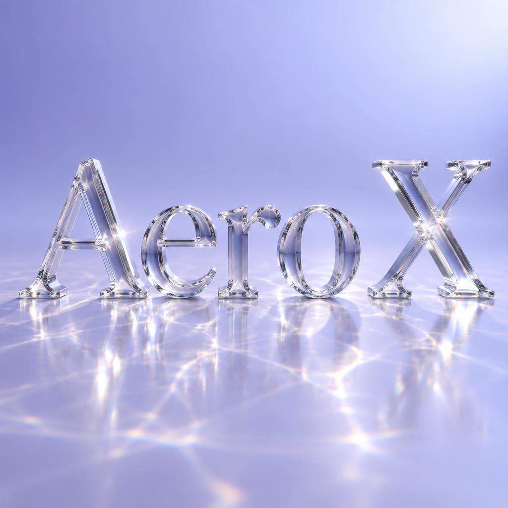 "Aero X" — Glass | AI Text Effect Generator