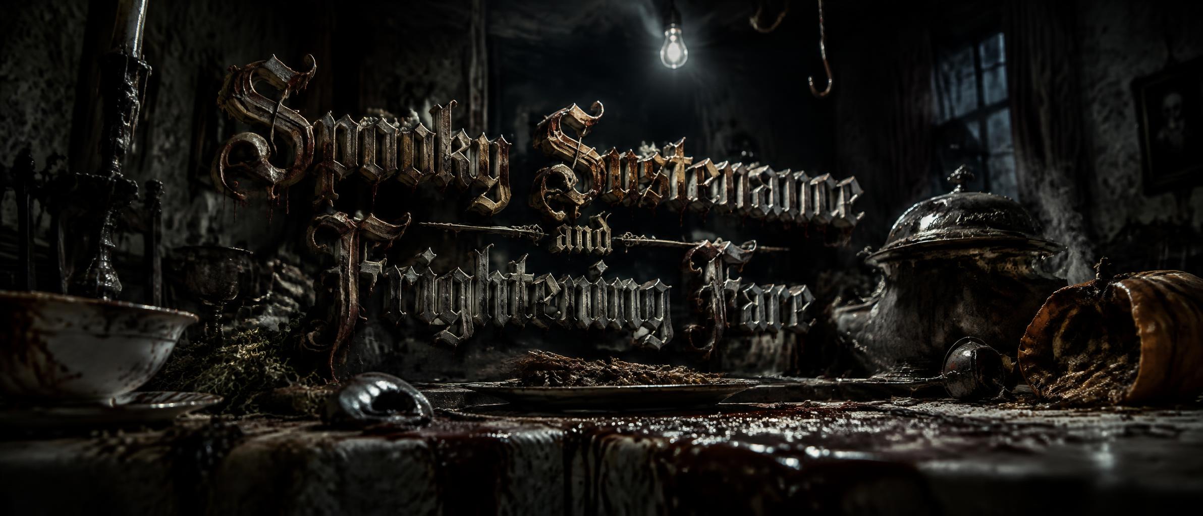 "Spooky Sustenance and Frightening Fare" — Cinematic Horror text effect