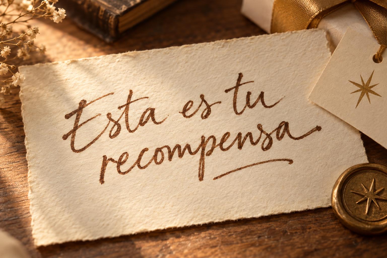 "Esta es tu recompensa" — Handwritten Script | AI Text Effect Generator