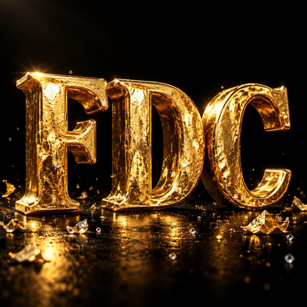 "FDC" — Luxury Gold | AI Text Effect Generator