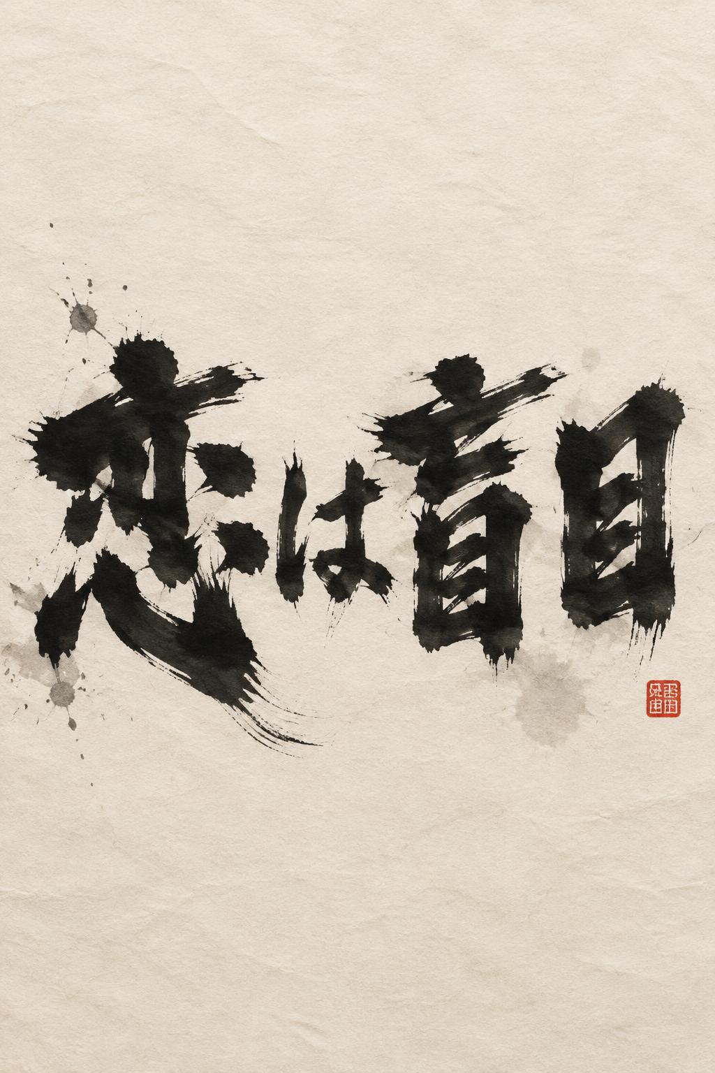 "恋は盲目" — Brush Japanese Ink | AI Text Effect Generator
