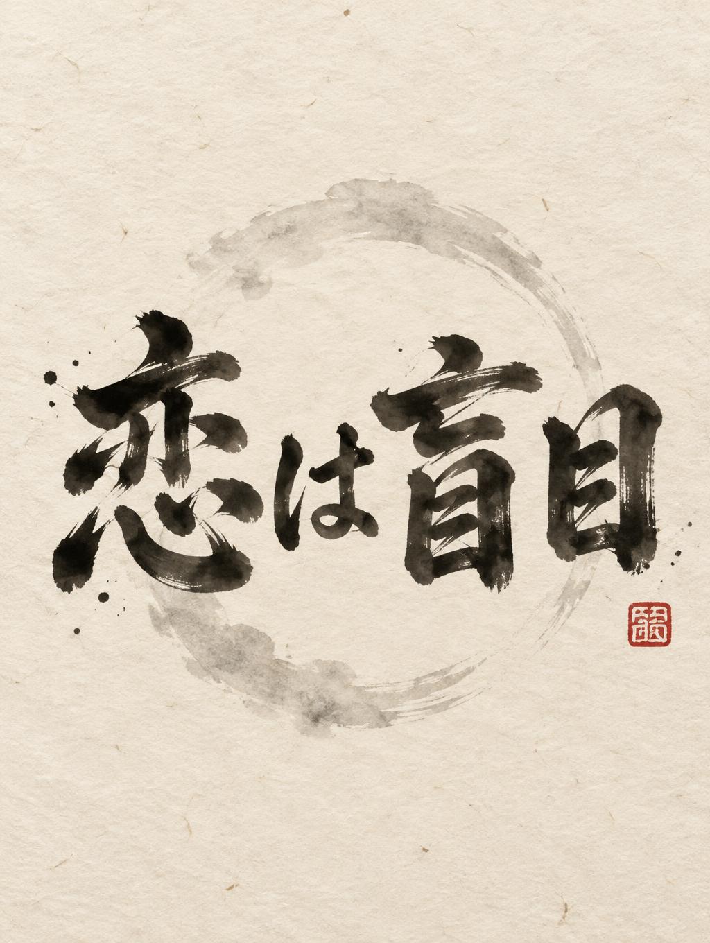 "恋は盲目" — Brush Japanese Ink | AI Text Effect Generator