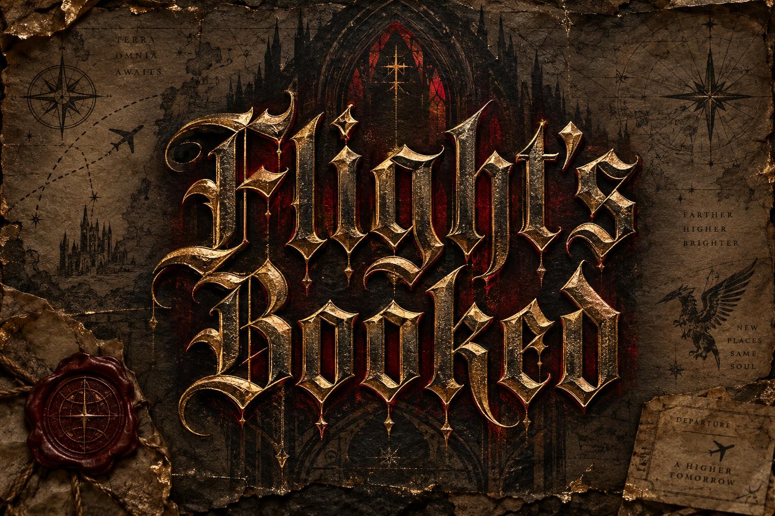 "Flight’s Booked" — Gothic Font | AI Text Effect Generator