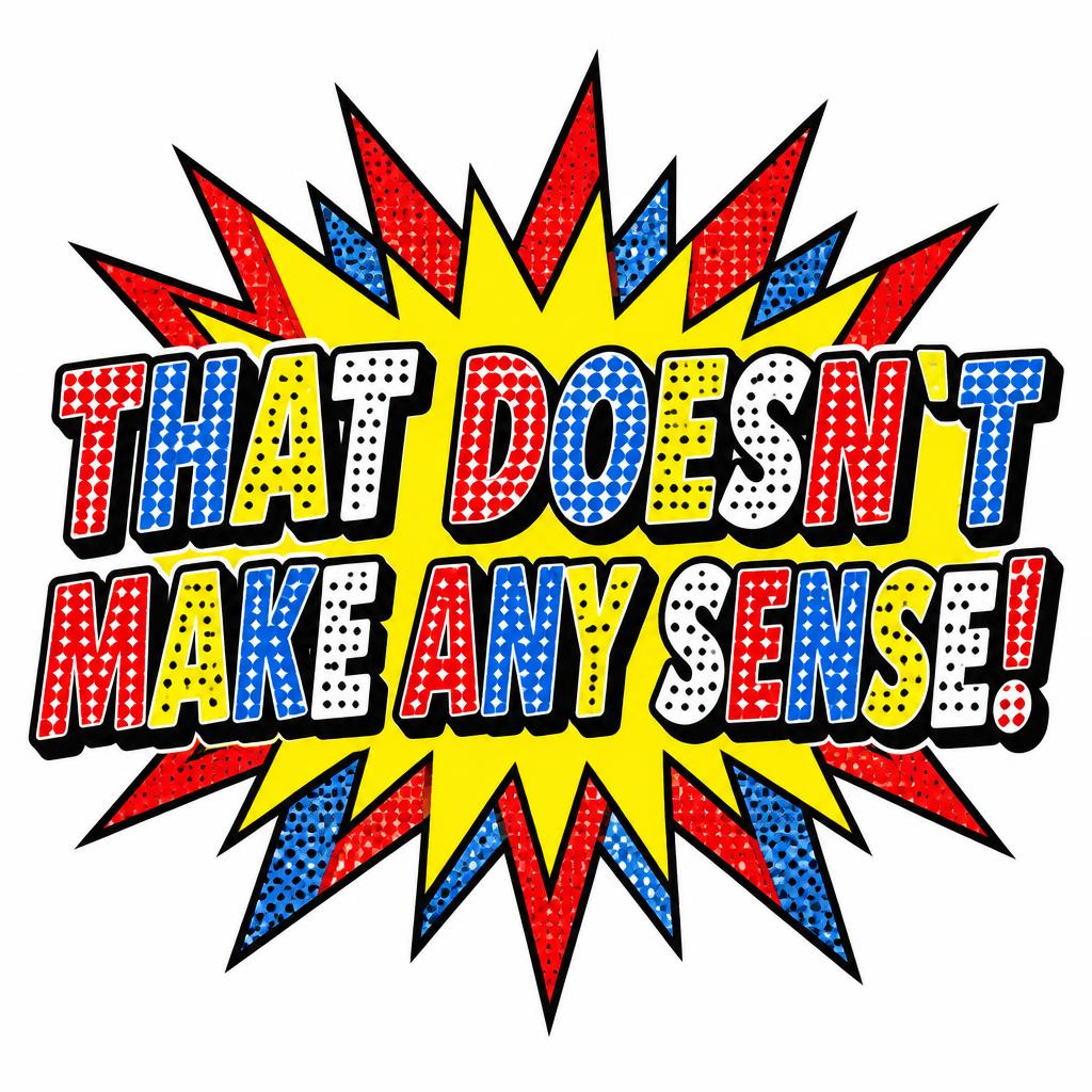 "THAT DOESN`T
MAKE ANY SENSE!" — Pop Art text effect