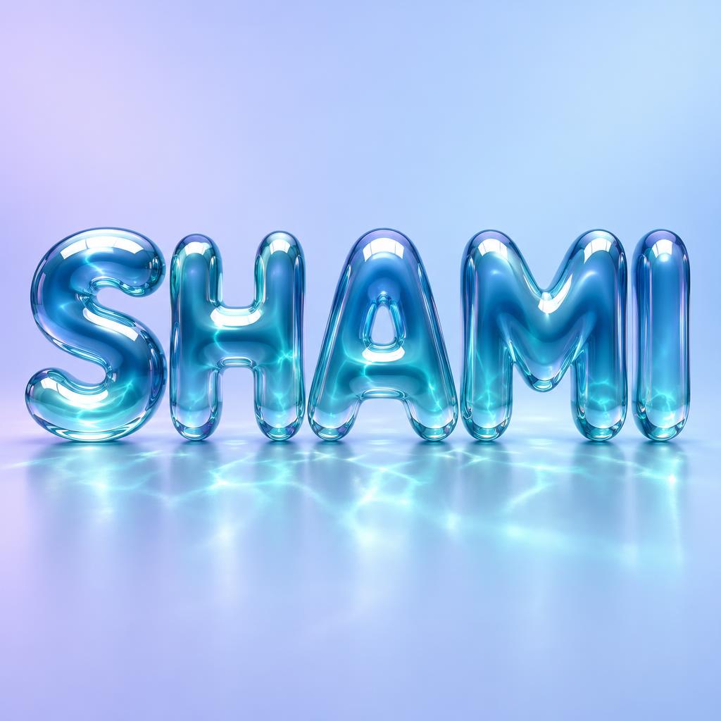 "SHAMI" — Glass Liquid | AI Text Effect Generator