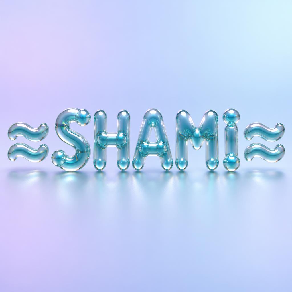 "≋ SHAMI ≋" — Glass Liquid | AI Text Effect Generator