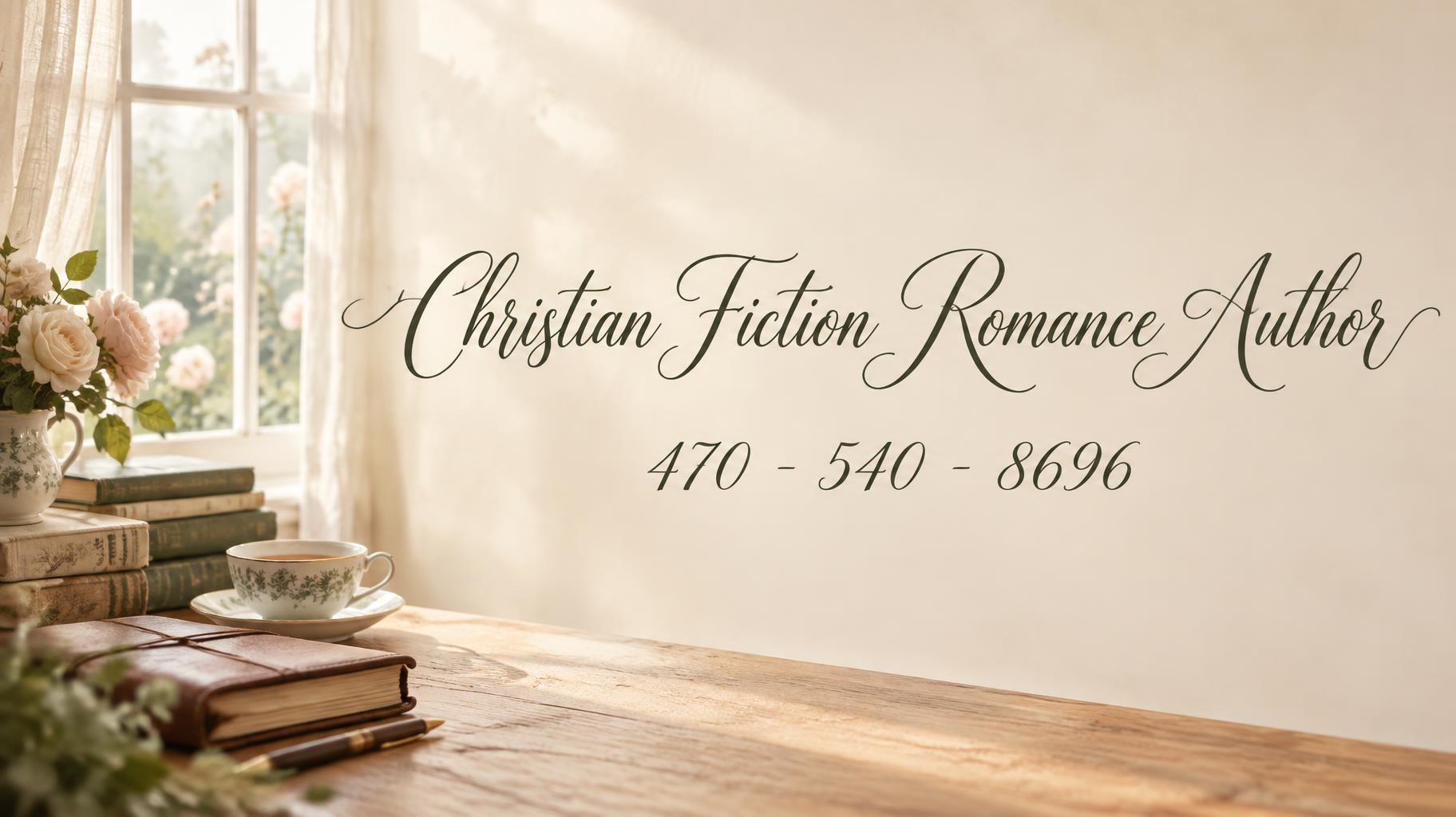 "Christian Fiction Romance Author
470 - 540 - 8696" —  | AI Text Effect Generator