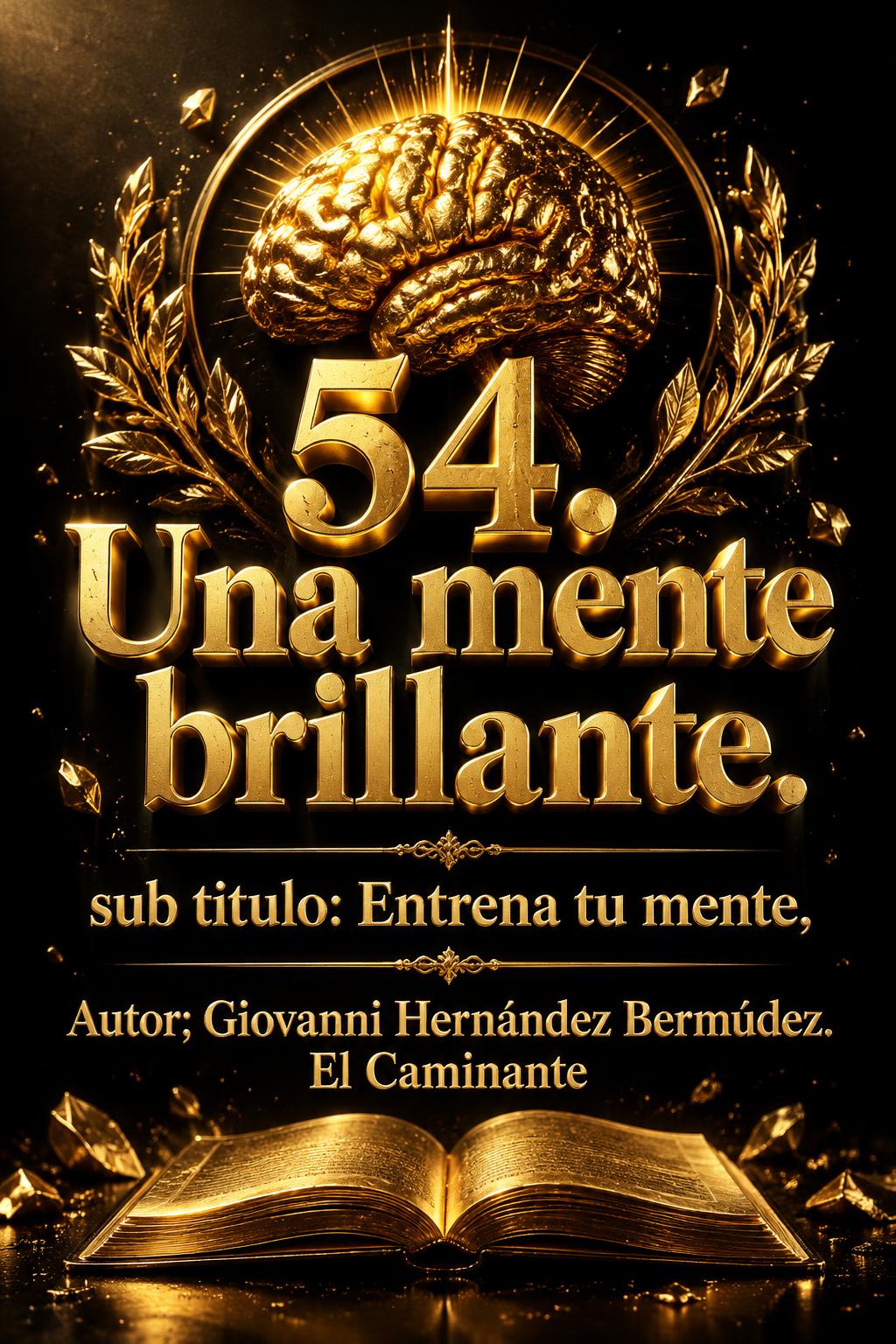 "54. Una mente brillante.  sub titulo: Entrena tu mente,      Autor; Giovanni Hernández Bermúdez.  El Caminante" — Luxury Gold | AI Text Effect Generator