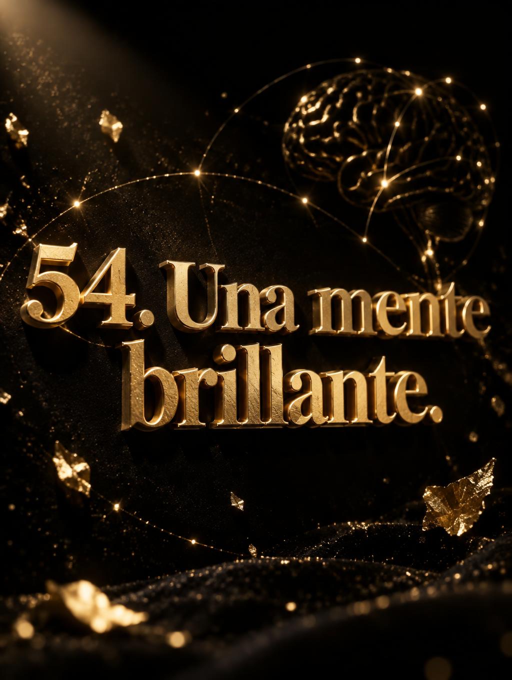 "54. Una mente brillante." — Luxury Gold | AI Text Effect Generator