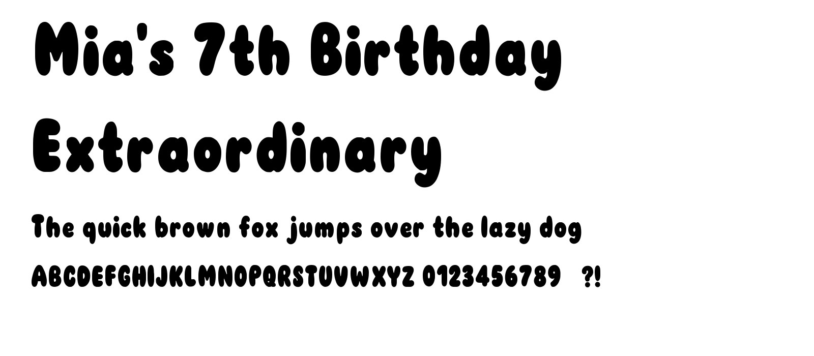 A specimen set in the Mixfont font, rendered from the TTF file it exported